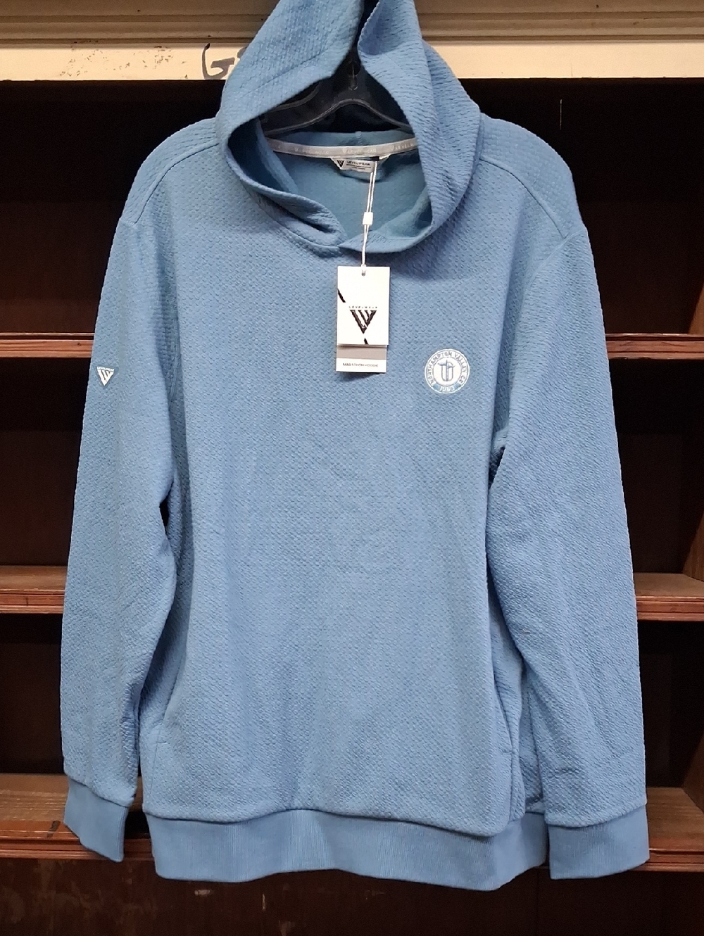 NWT Men's Levelwear Marathon Hoodie Textured - Blue Heaven